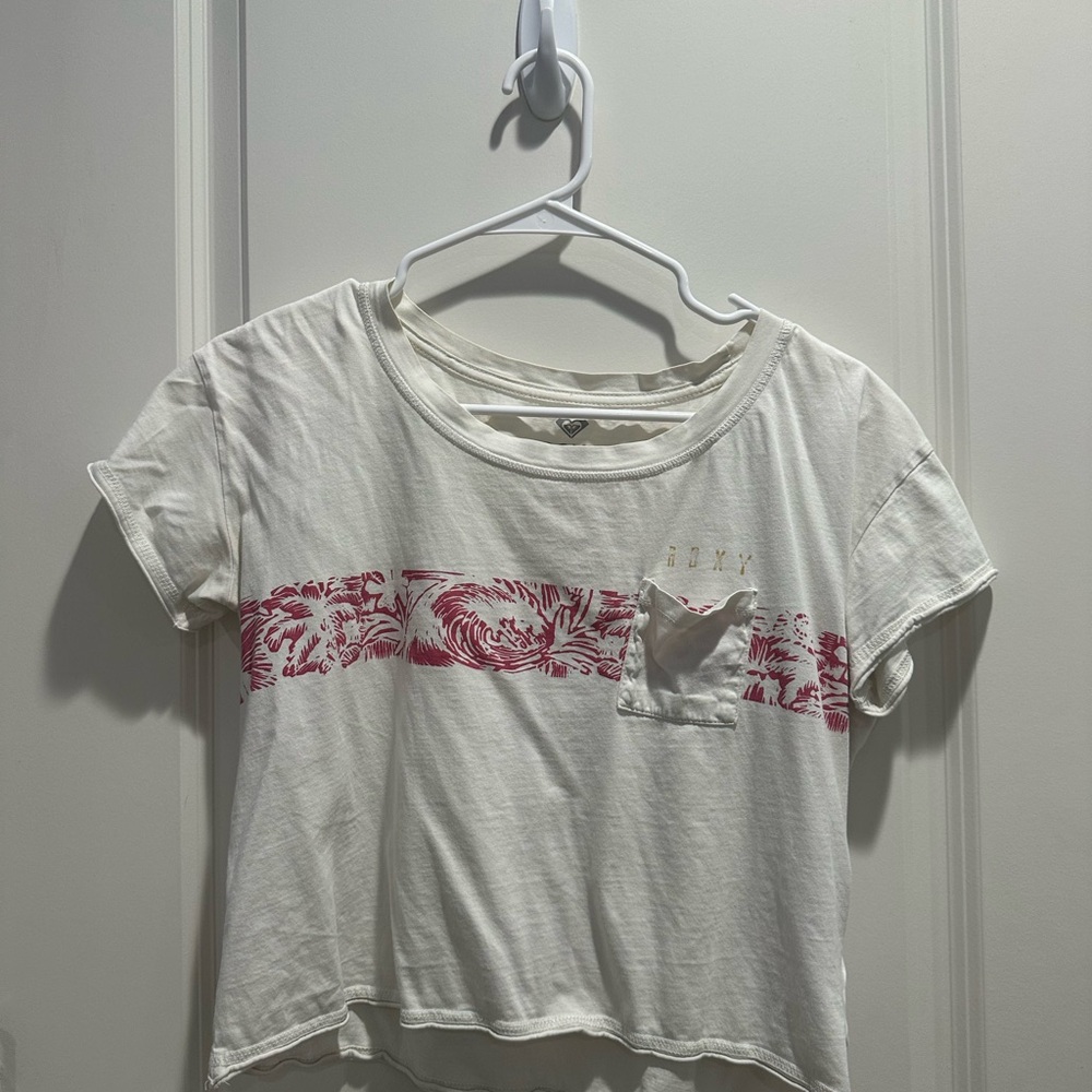 Roxy Cream V-Neck Tee